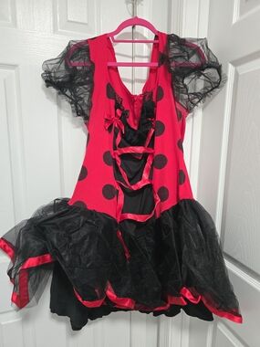 Torrid Red and Black Polka Dot Costume Dress with Tulle